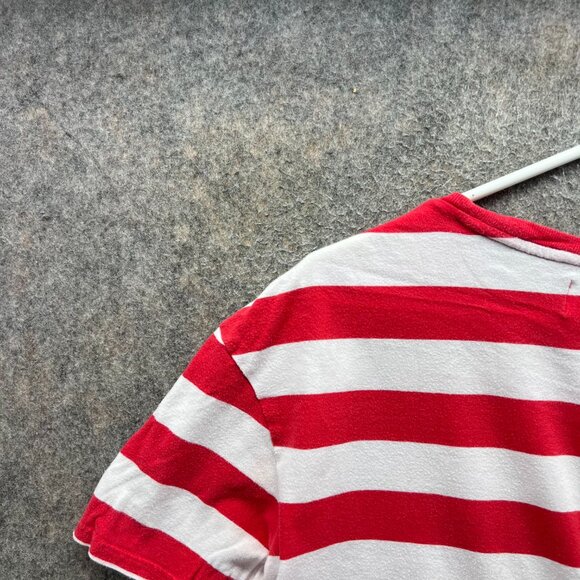 Budweiser PacSun Shirt Women Small Red White Striped Crewneck Embroidered Logo T - Picture 9 of 11